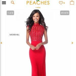 Red formal dress by Sheri hill